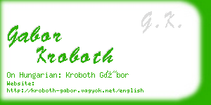 gabor kroboth business card